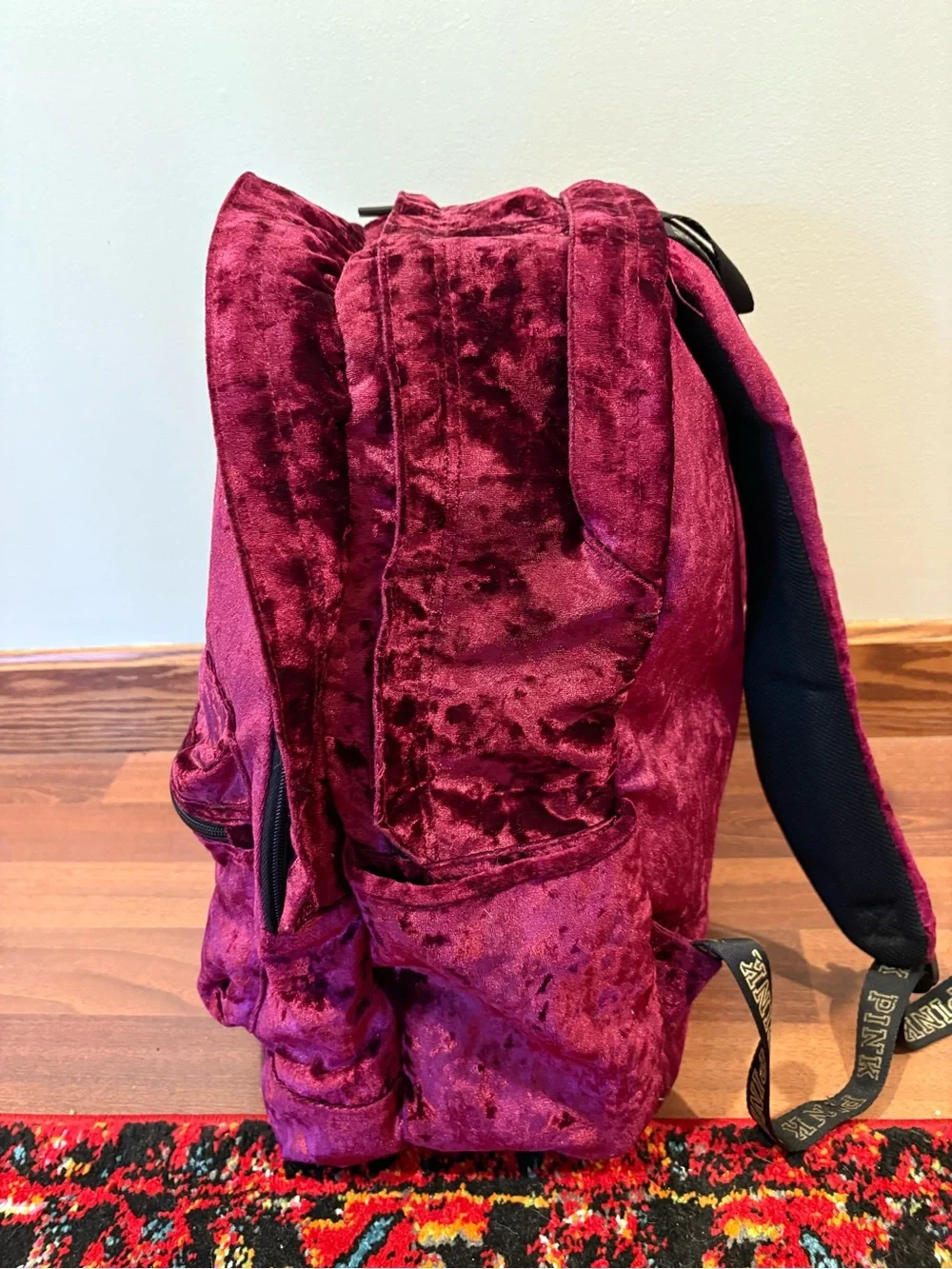 PINK Victoria’s Secret velvet backpack bookbag
